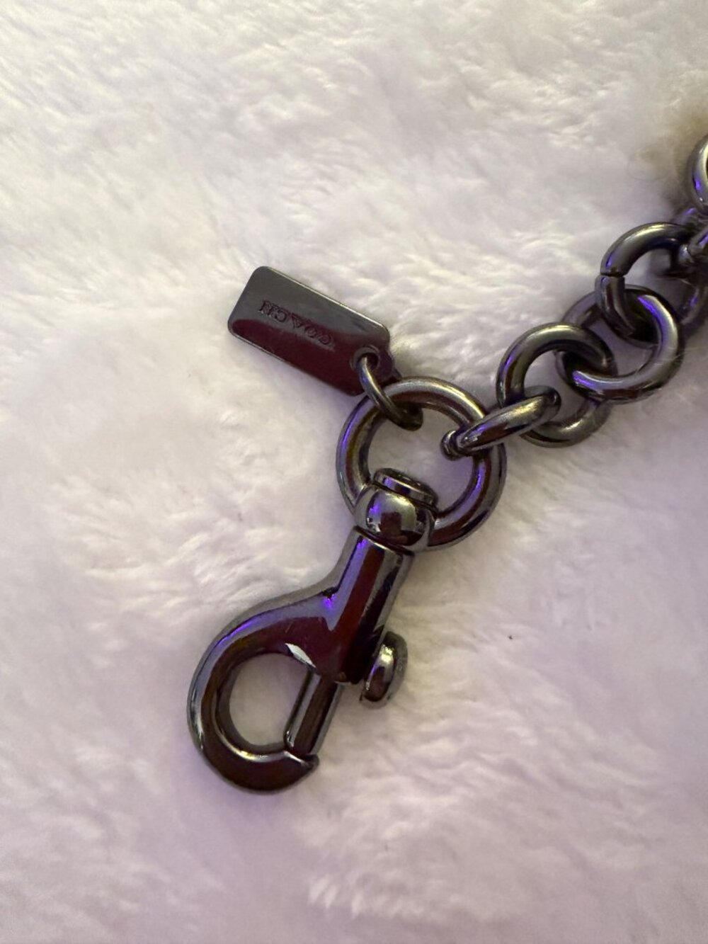 Coach RARE Rexy Dinosaur Leather Keychain With Floral Print & Faux Fur MOHAWK Ha - Picture 6 of 6